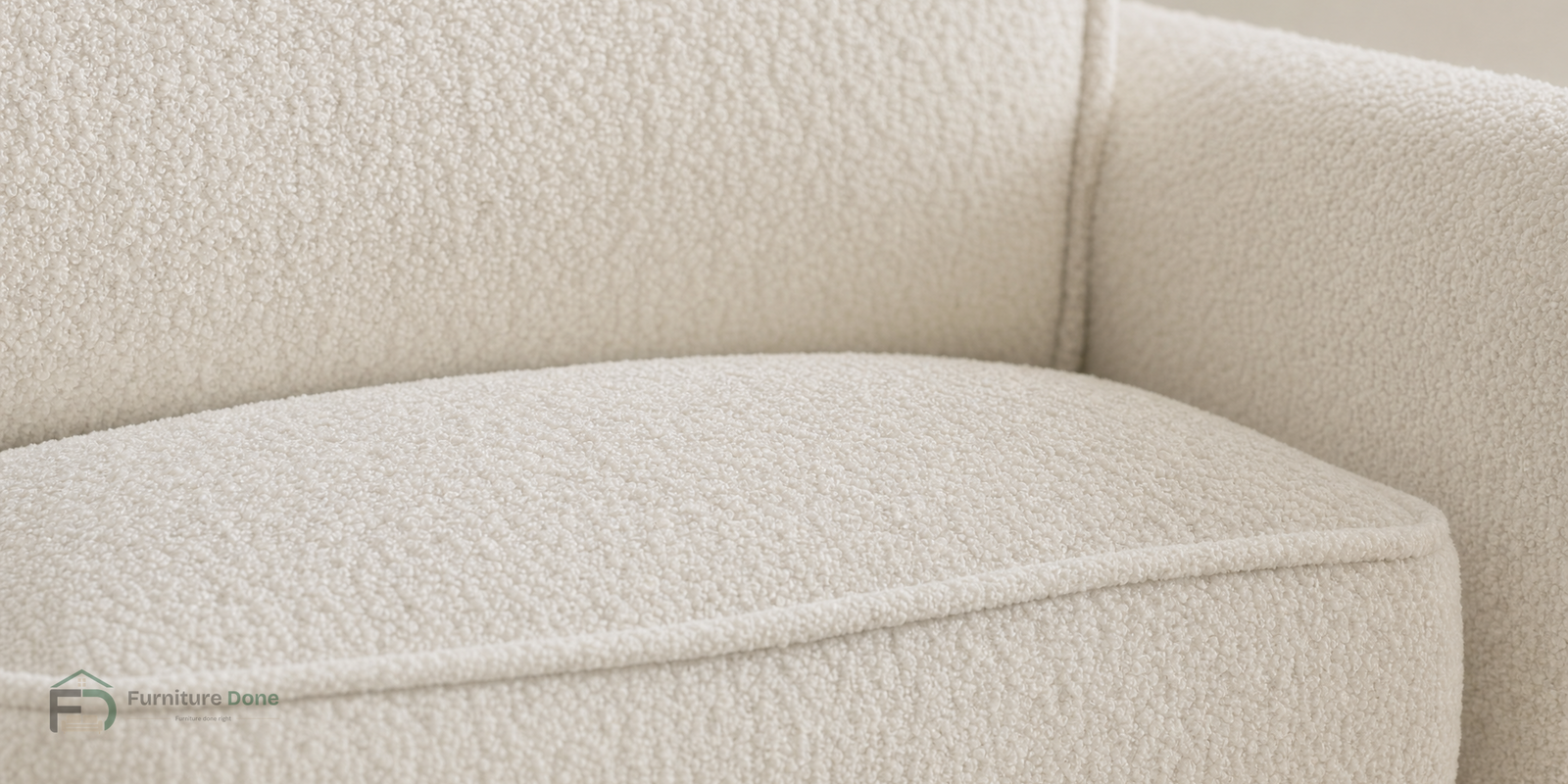 Teddy Bouclé White fabric close-up — Furniture Done