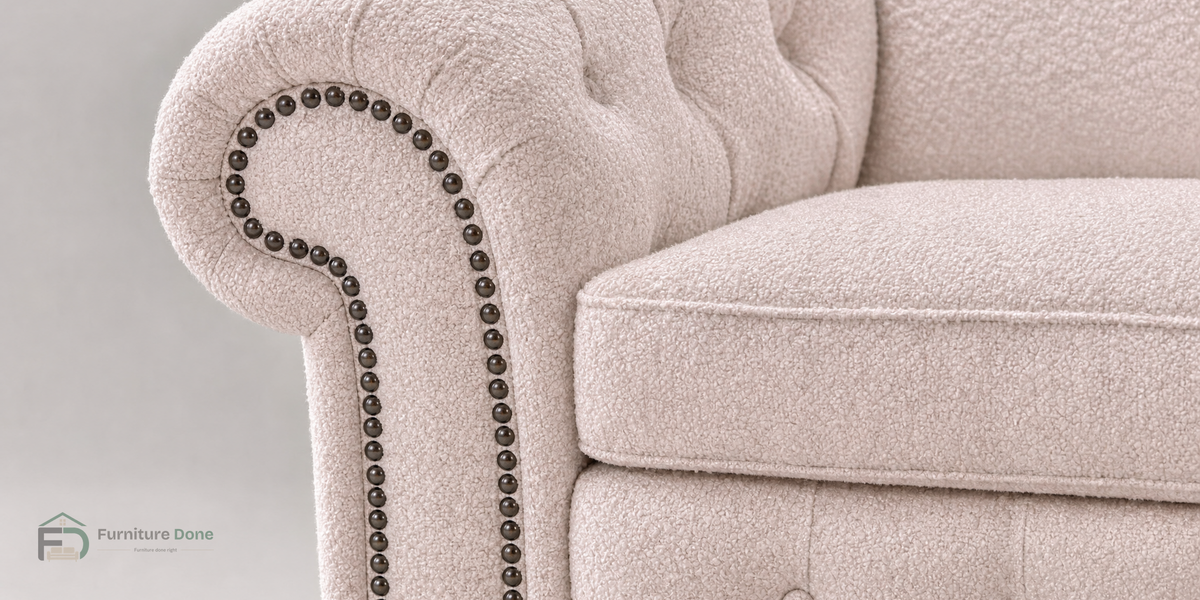 Teddy Bouclé Pink fabric close-up — Furniture Done