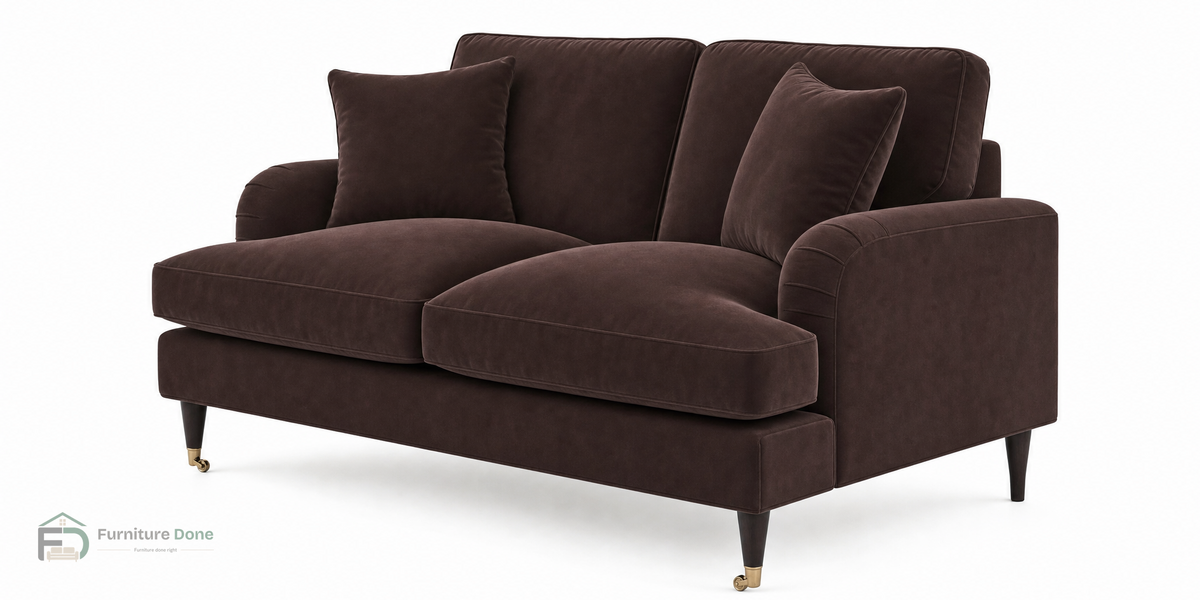 Payton 2 Seater Sofa in Plush Velvet Brown — Furniture Done