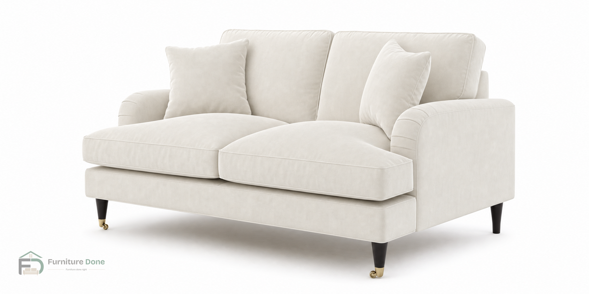 Payton 2 Seater Sofa in Plush Velvet Cream — Furniture Done
