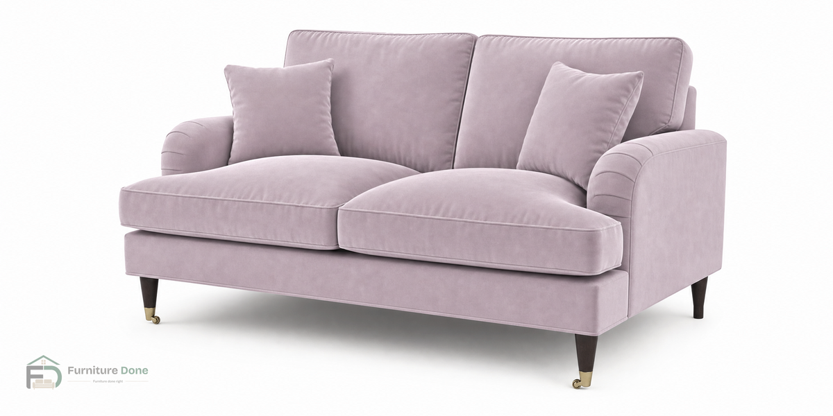 Payton 2 Seater Sofa in Plush Velvet Dusty Pink — Furniture Done