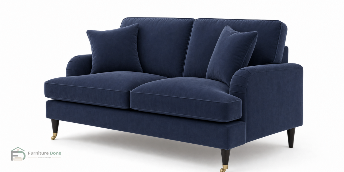 Payton 2 Seater Sofa in Plush Velvet Navy — Furniture Done