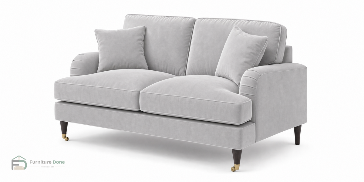 Payton 2 Seater Sofa in Plush Velvet Silver — Furniture Done