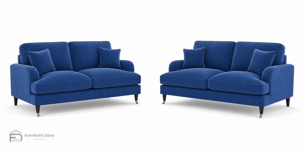 Payton 2+2 Sofa Set in Plush Velvet Blue — Furniture Done