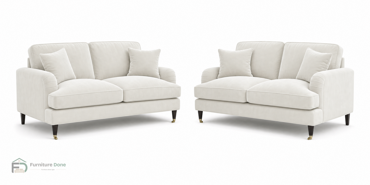 Payton 2+2 Sofa Set in Plush Velvet Cream — Furniture Done