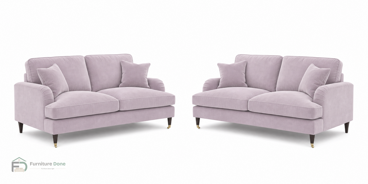 Payton 2+2 Sofa Set in Plush Velvet Dusty Pink — Furniture Done