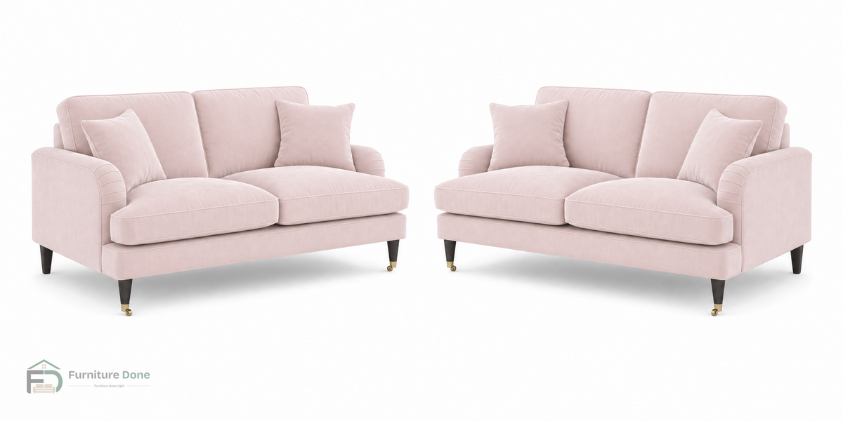 Payton 2+2 Sofa Set in Plush Velvet Pink — Furniture Done