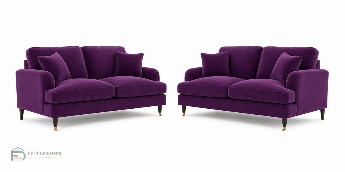 Payton 2+2 Sofa Set in Plush Velvet Purple — Furniture Done