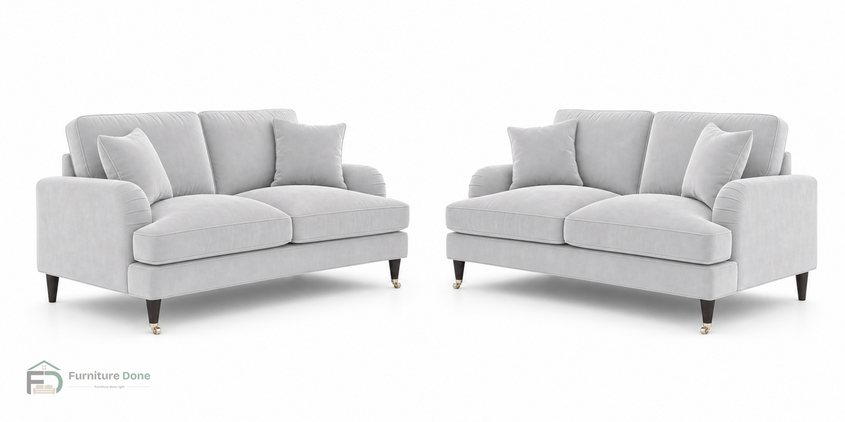 Payton 2+2 Sofa Set in Plush Velvet Silver — Furniture Done