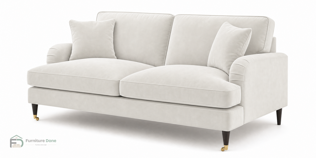 Payton 3 Seater Sofa in Plush Velvet Cream — Furniture Done