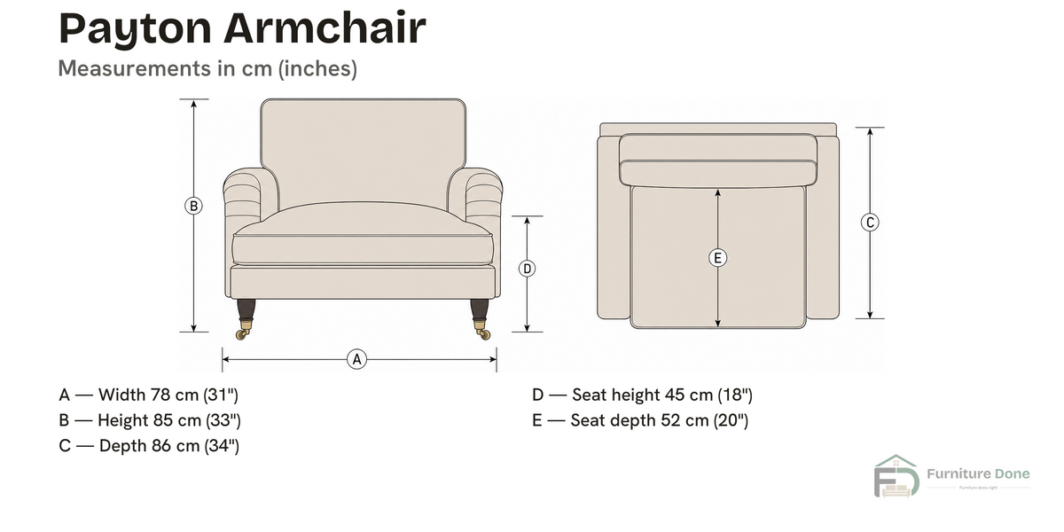 Armchair — dimensions