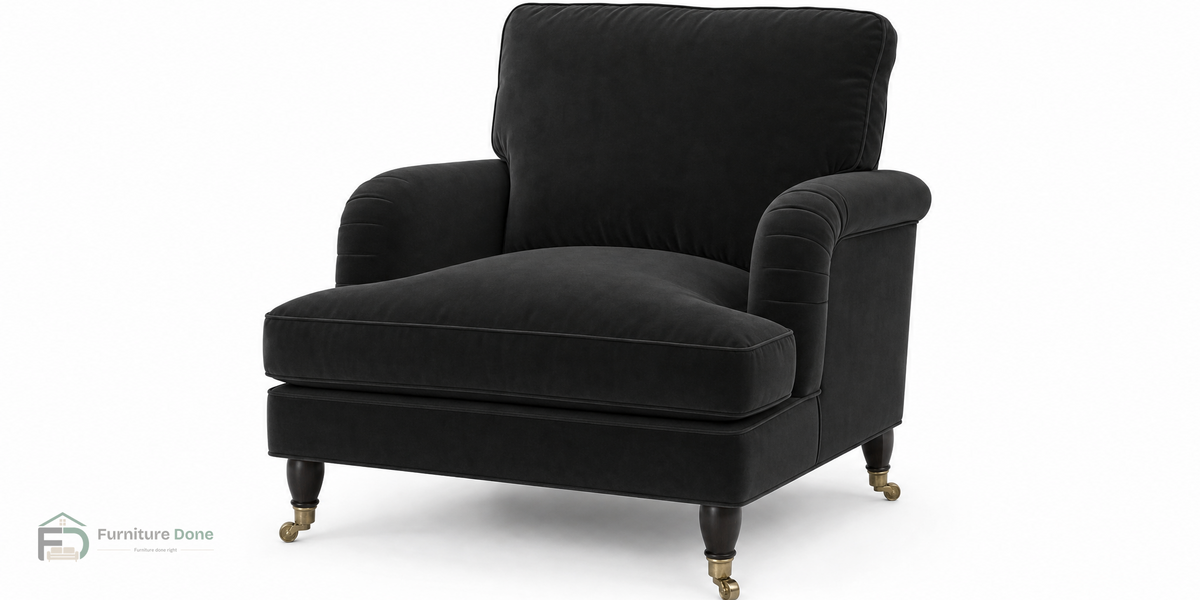 Payton Armchair in Plush Velvet Black — Furniture Done