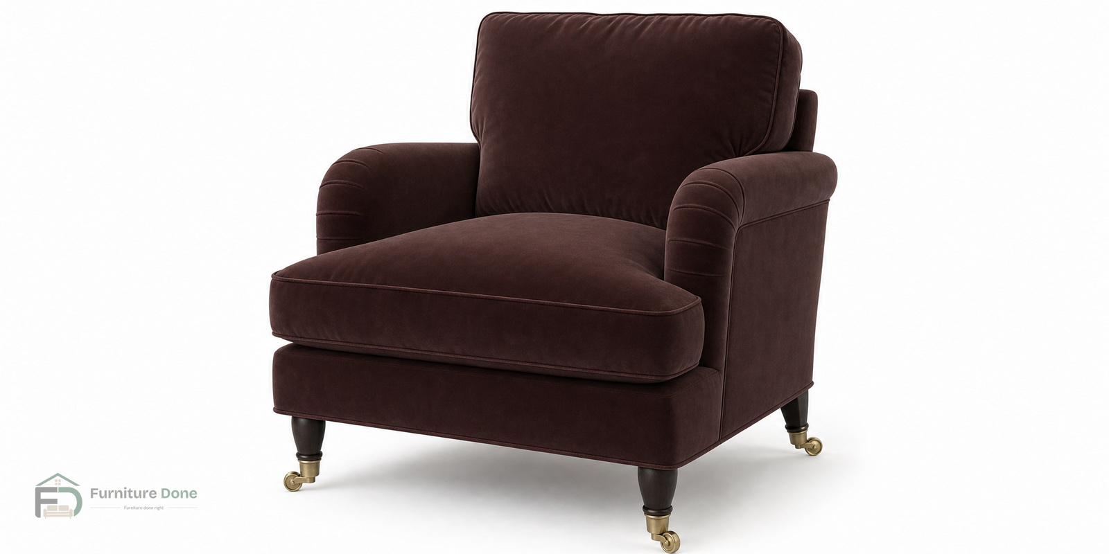 Payton Armchair in Plush Velvet Brown — Furniture Done