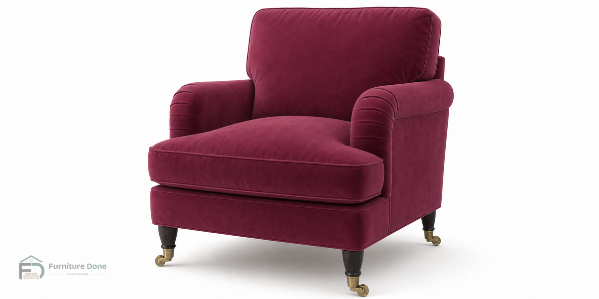 Payton Armchair in Plush Velvet Burgundy — Furniture Done