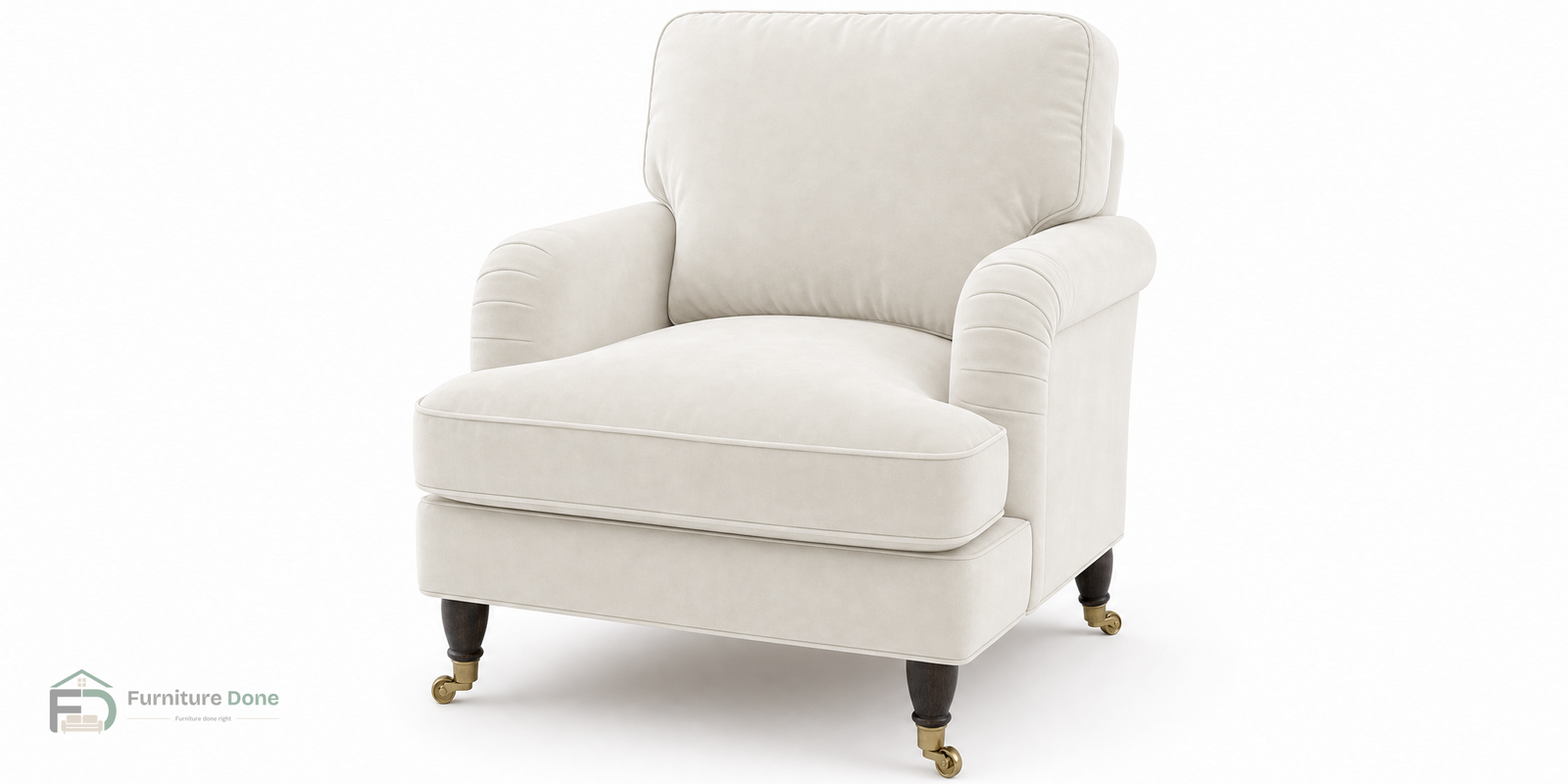 Payton Armchair in Plush Velvet Cream — Furniture Done