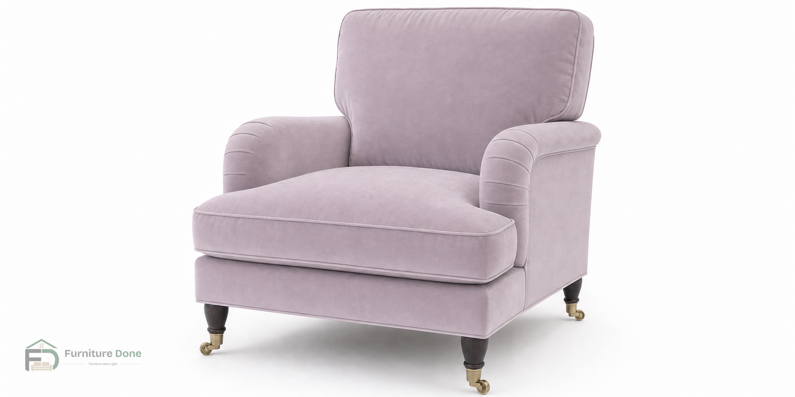 Payton Armchair in Plush Velvet Dusty Pink — Furniture Done