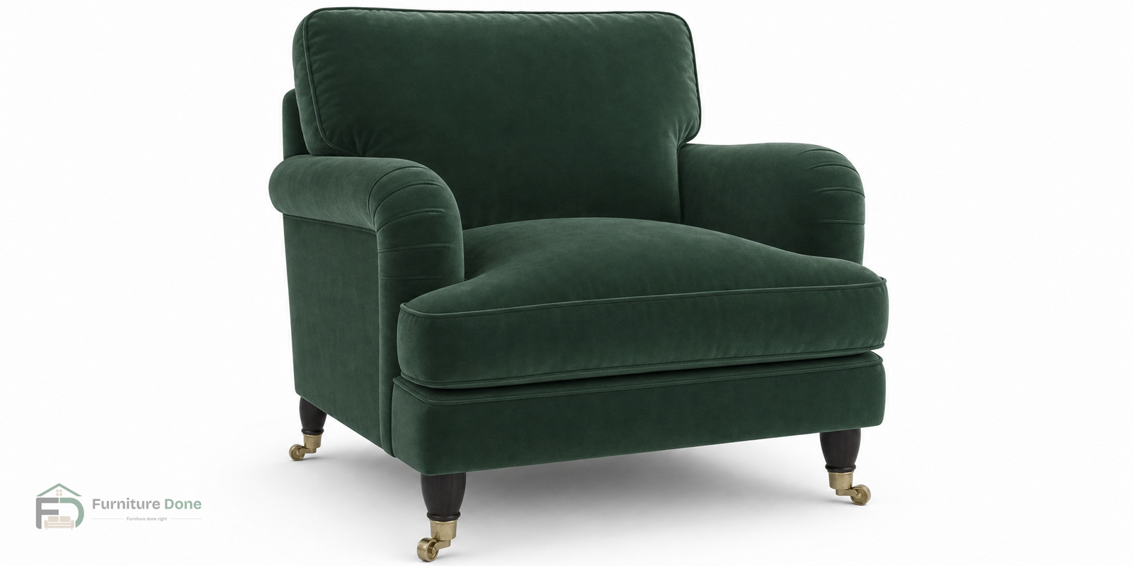 Payton Armchair in Plush Velvet Green — Furniture Done