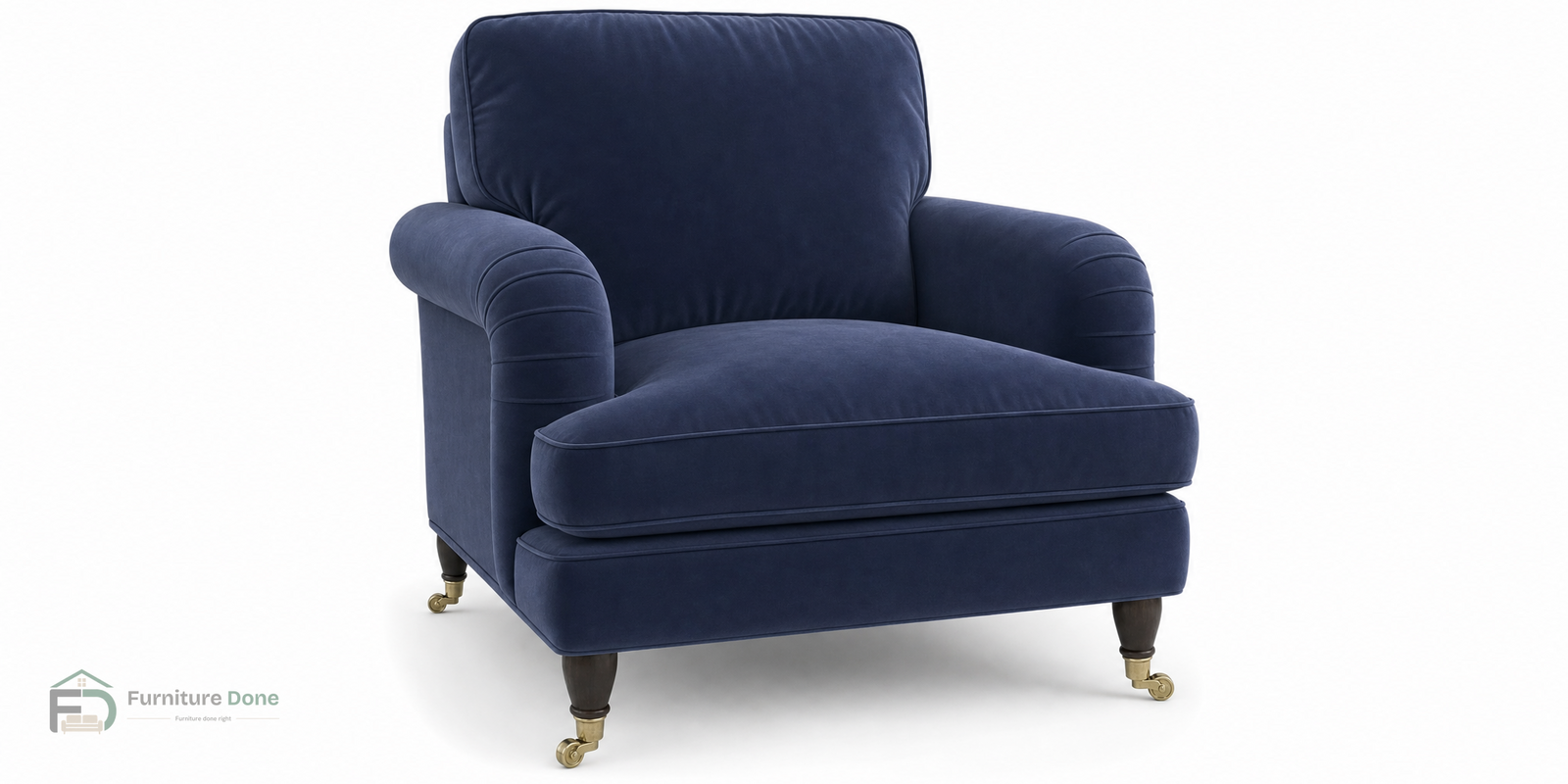 Payton Armchair in Plush Velvet Navy — Furniture Done