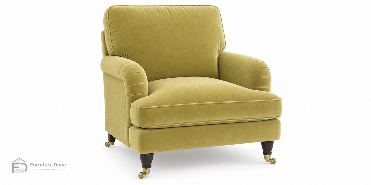 Payton Armchair in Plush Velvet Olive — Furniture Done