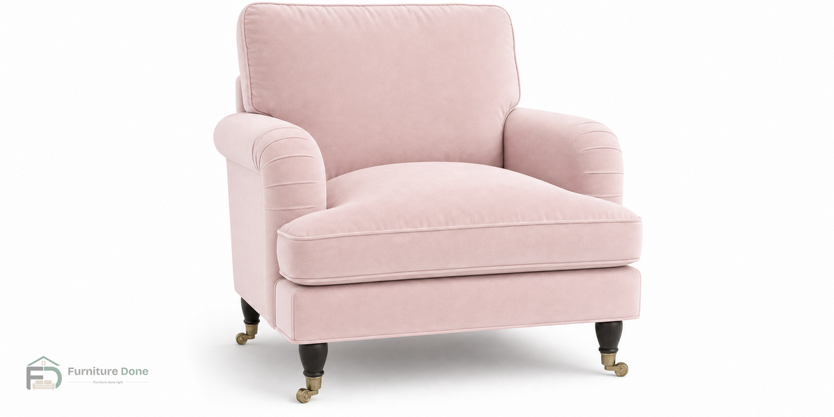 Payton Armchair in Plush Velvet Pink — Furniture Done