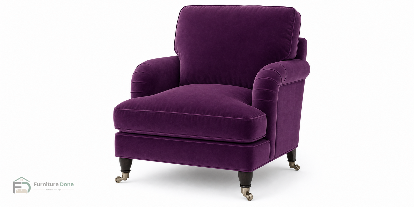 Payton Armchair in Plush Velvet Purple — Furniture Done