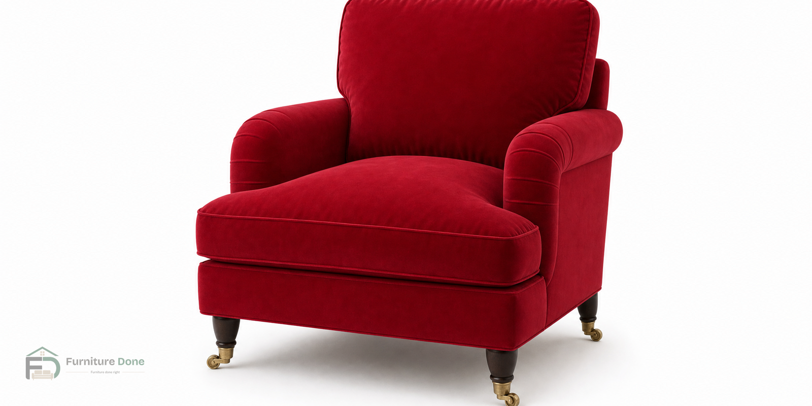 Payton Armchair in Plush Velvet Red — Furniture Done