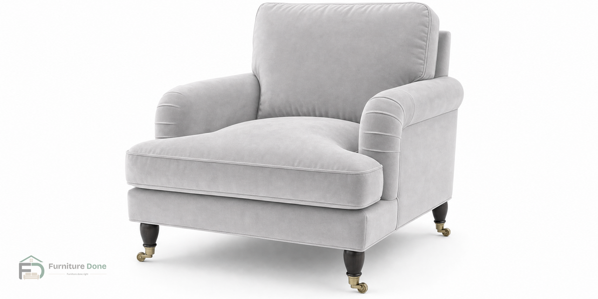 Payton Armchair in Plush Velvet Silver — Furniture Done