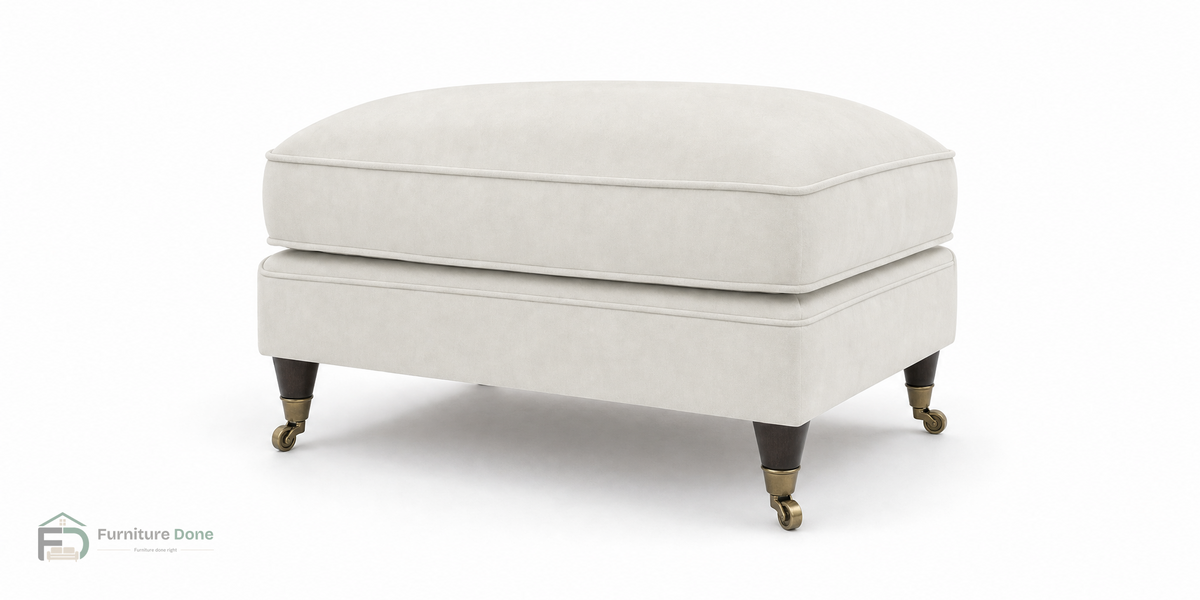 Payton Footstool in Plush Velvet Cream — Furniture Done