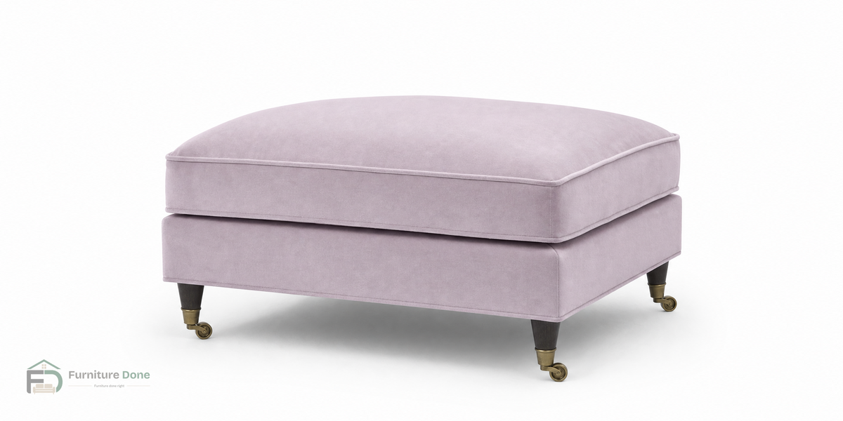 Payton Footstool in Plush Velvet Dusty Pink — Furniture Done