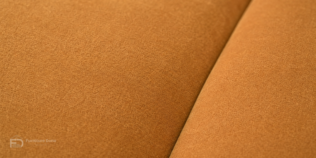 Plush Velvet Burnt Orange fabric close-up — Furniture Done