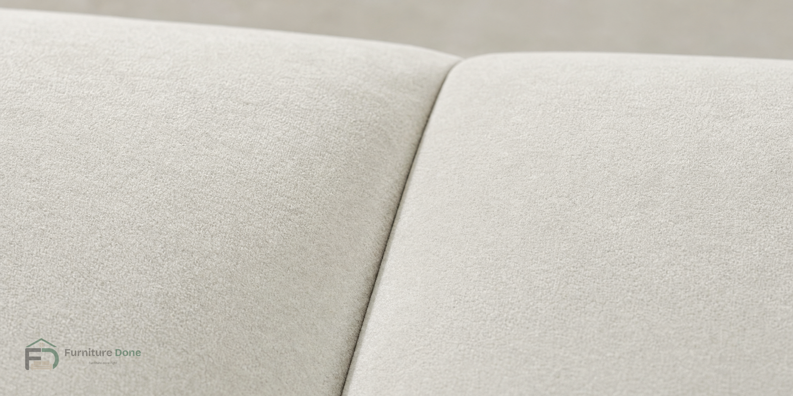 Plush Velvet Cream fabric close-up — Furniture Done
