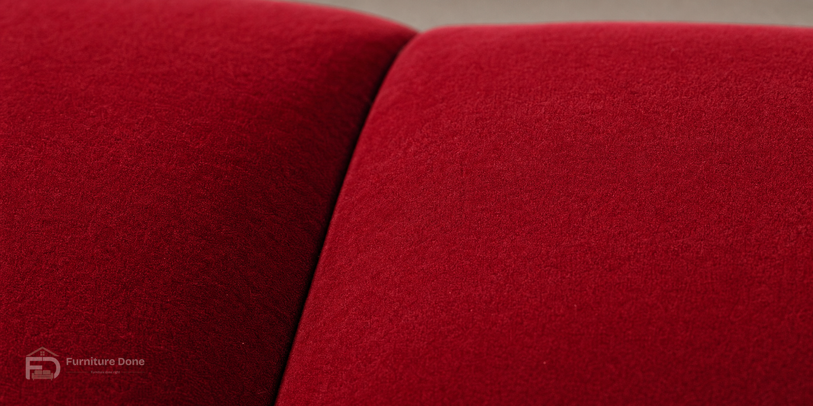 Plush Velvet Red fabric close-up — Furniture Done