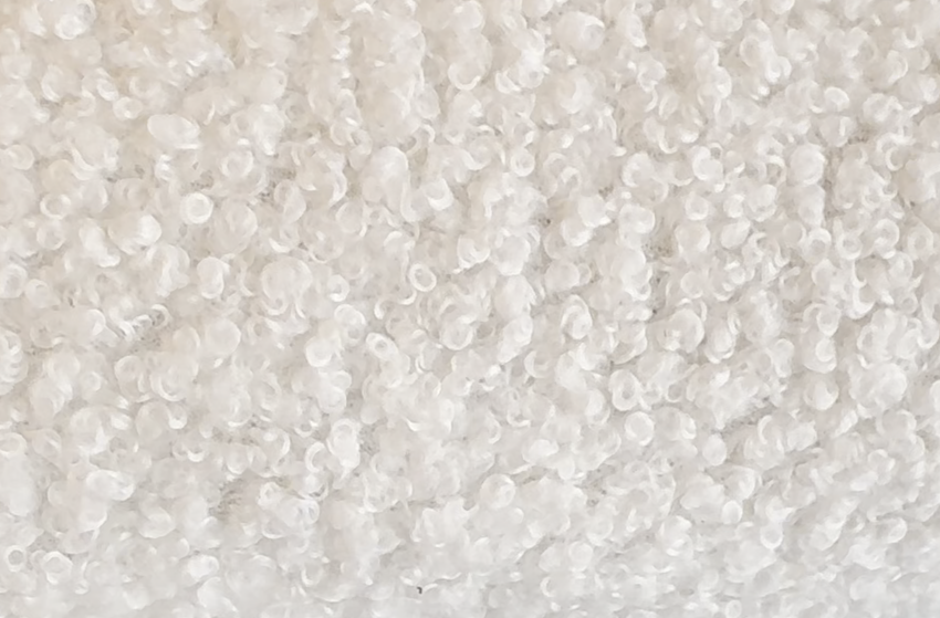 Teddy Bouclé fabric sample swatch in White