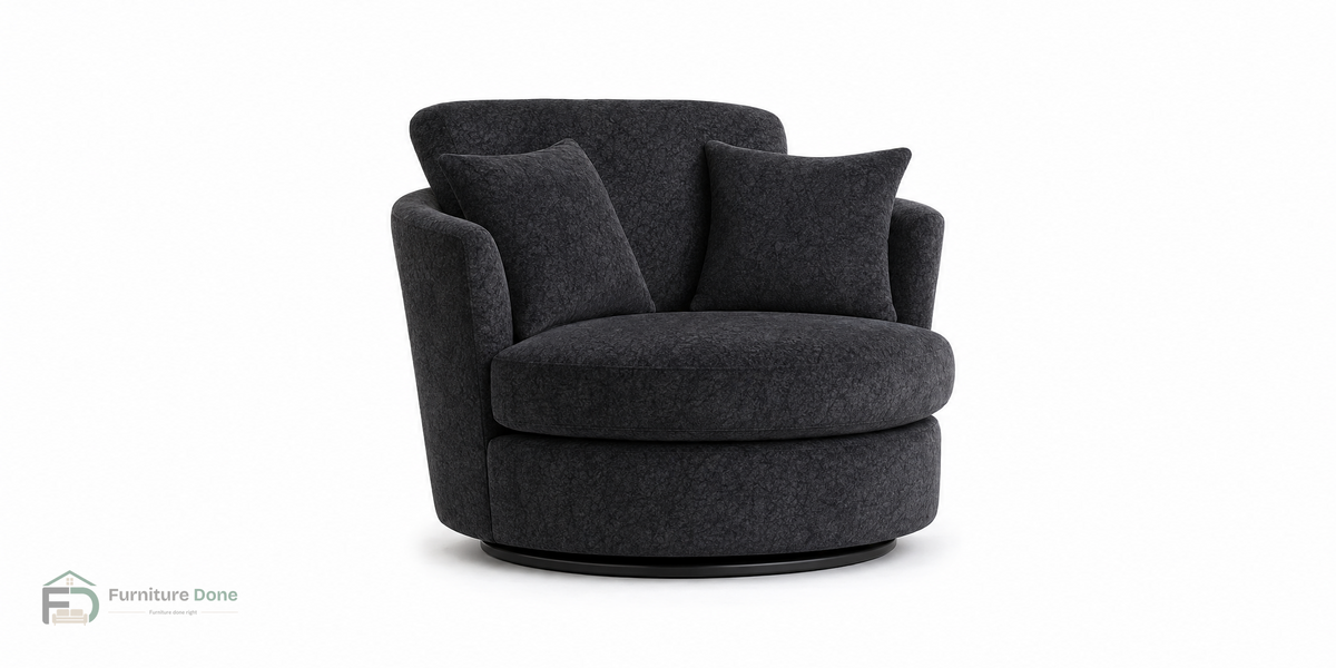 Swivel Chair in Dapple Black — Furniture Done