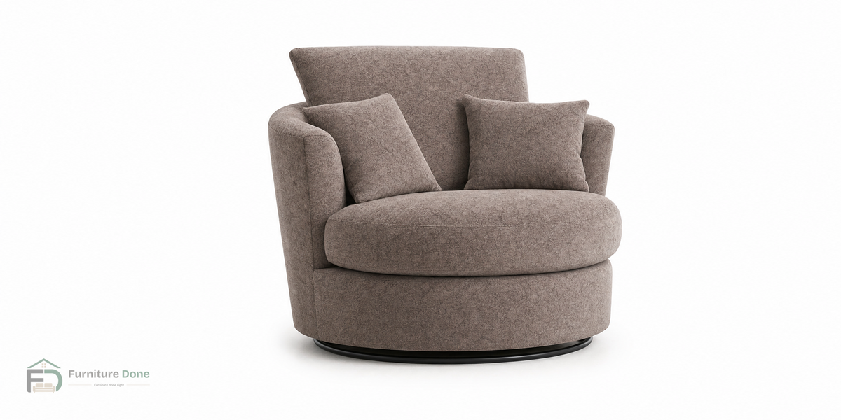 Swivel Chair in Dapple Chocolate — Furniture Done