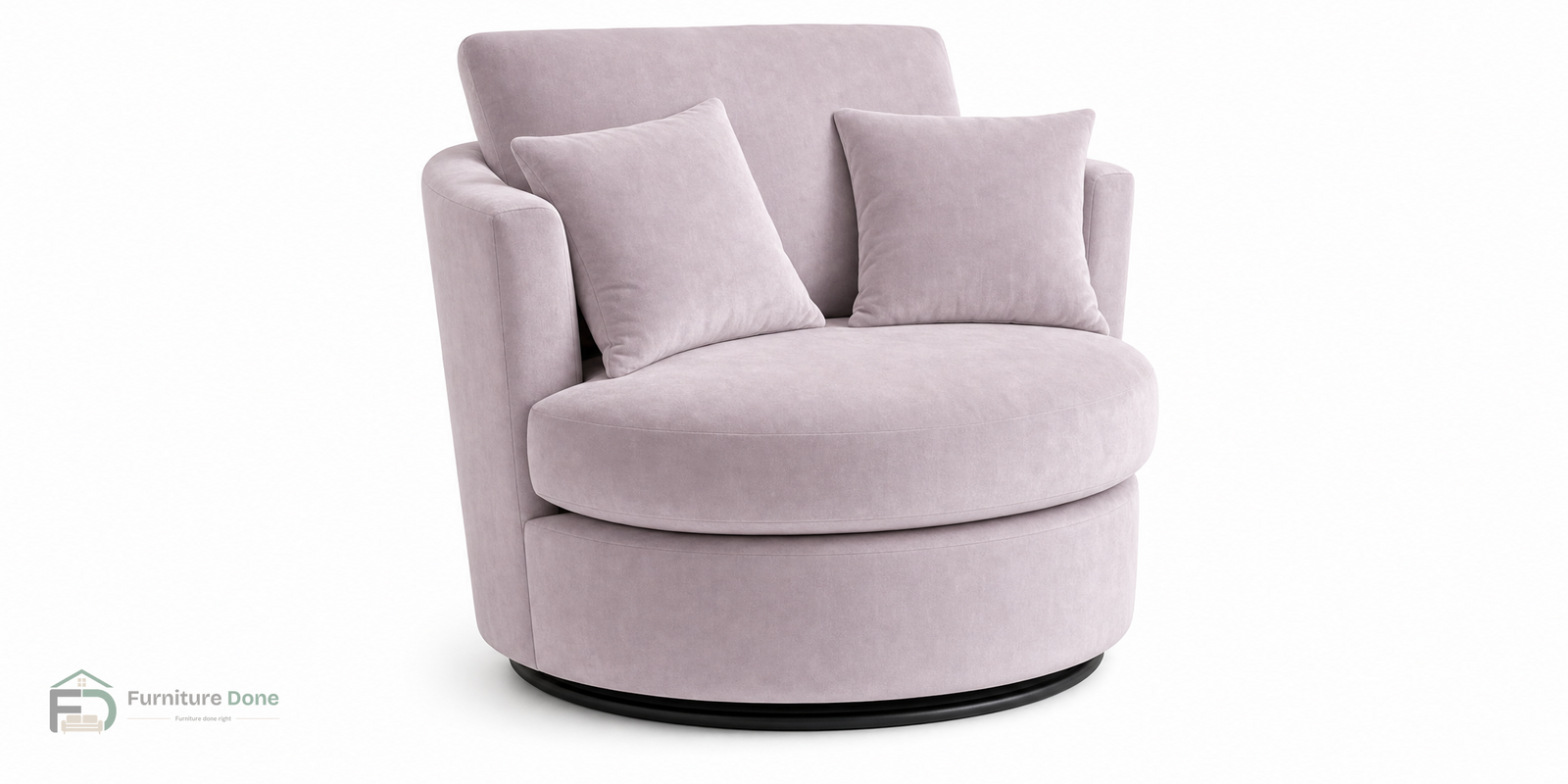 Swivel Chair in Plush Velvet Dusty Pink — Furniture Done