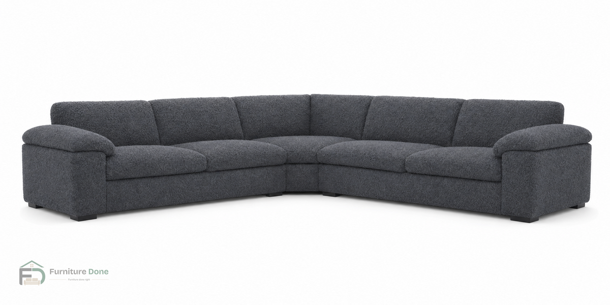 Amalfi Symmetrical Sofa in Teddy Bouclé Grey — Furniture Done